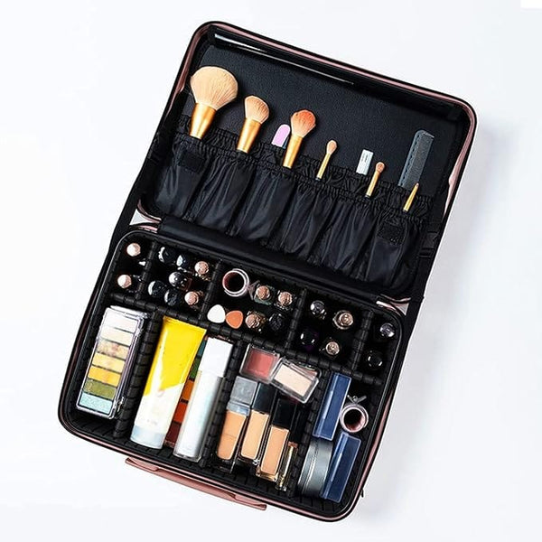 Globalstar Travel Makeup Organizer - Pink Artist Makeup Bag & Portable Skincare Train Case