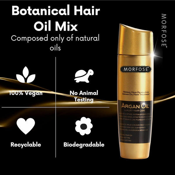 Morfose Luxury Argan Oil Hair Serum - Smooth, Silky Hair with Vibrant Shine, 100ml