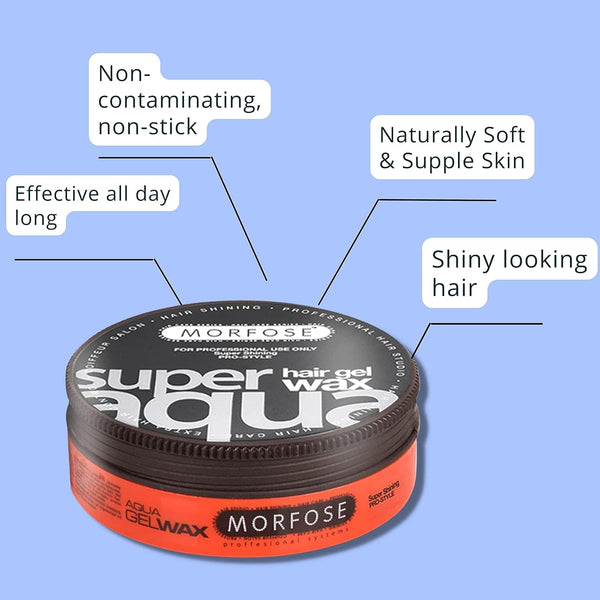 Morfose Super Aqua Hair Gel Wax 175ml - Ultimate Hold and Shine for All Hair Types