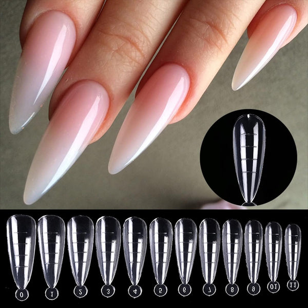 Globalstar 120 Pieces Clear Dual Nail Shapes - Water Drops Nail Mould