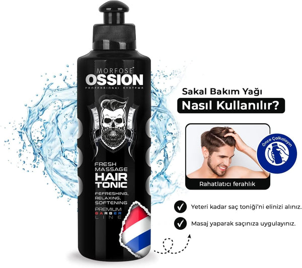 Morfose Ossion Hair Tonic 250ml - Enriched with Provitamins and Menthol for Healthier Hair