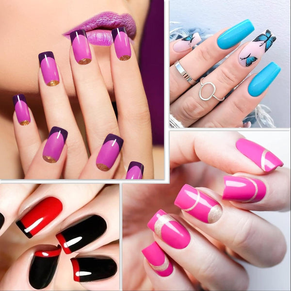 Globalstar Pro 500-Piece French Style False Nail Kit - Flawless Manicures