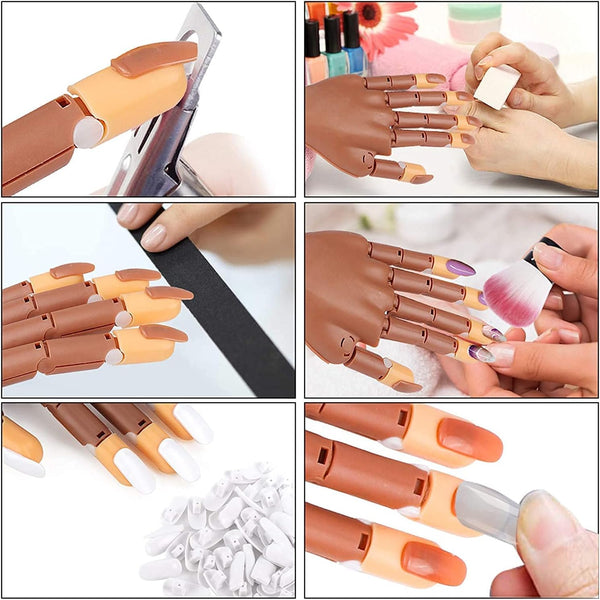Globalstar Nail Trainer Practice Hand - Realistic and Flexible Mannequin for Pro Results