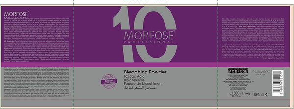 Morfose 10 Blue Bleaching Powder Set 1000ml - Achieve 7 Levels of Lightening, Permanent Hair Color for Men and Women