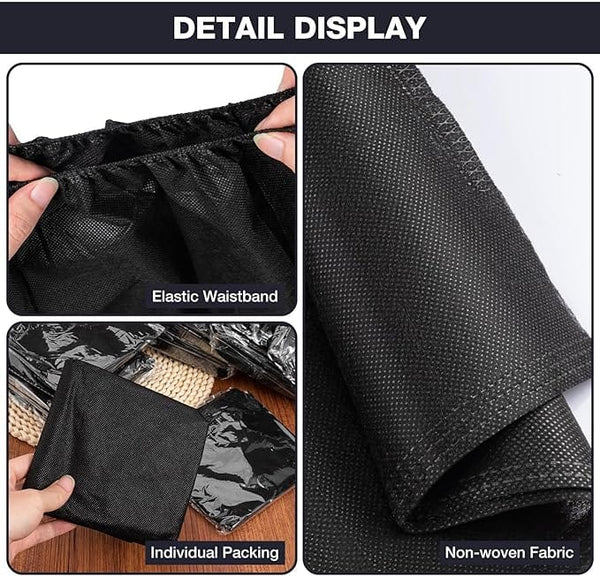 Globalstar 20-PcsMen's Disposable Salon Shorts - Individually Wrapped Non-Woven Underwear with Comfortable Elastic Waistband