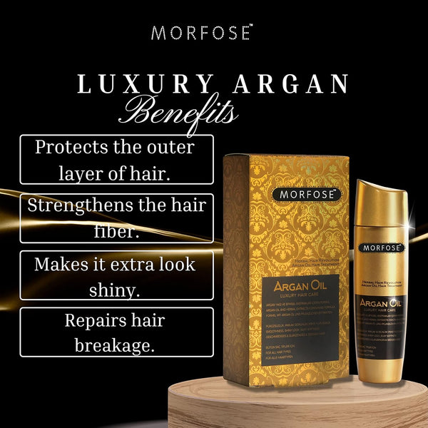 Morfose Luxury Argan Oil Hair Serum - Smooth, Silky Hair with Vibrant Shine, 100ml