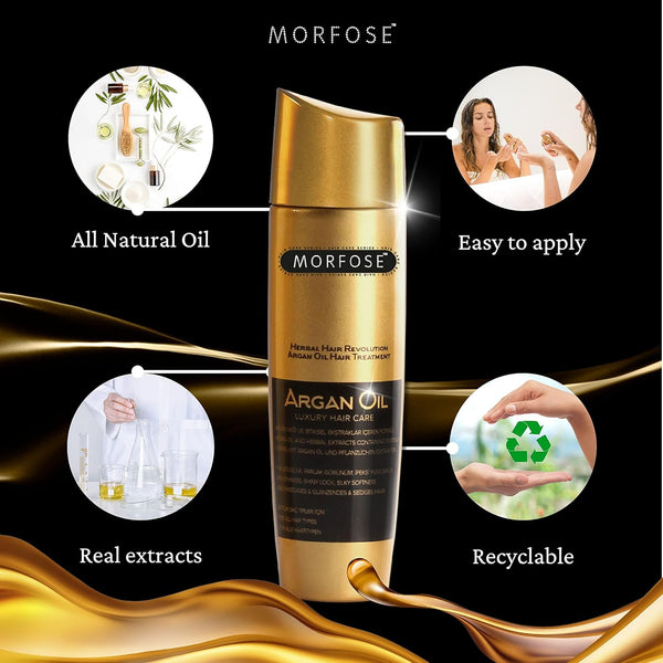 Morfose Luxury Argan Oil Hair Serum - Smooth, Silky Hair with Vibrant Shine, 100ml