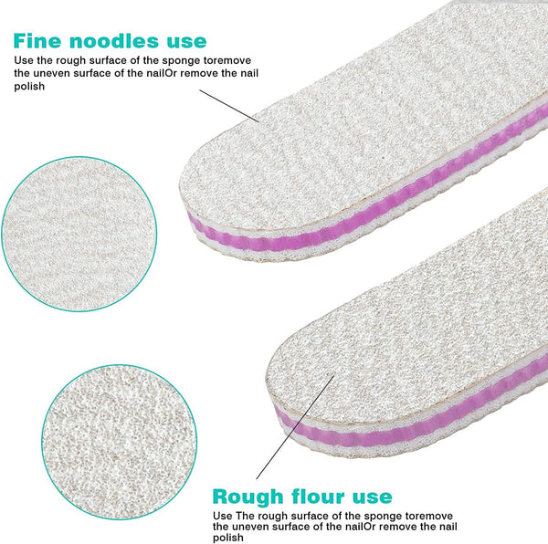 Globalstar Professional Straight Nail Files – Reusable 100/180 Grit Emery Boards (Pack of 25)