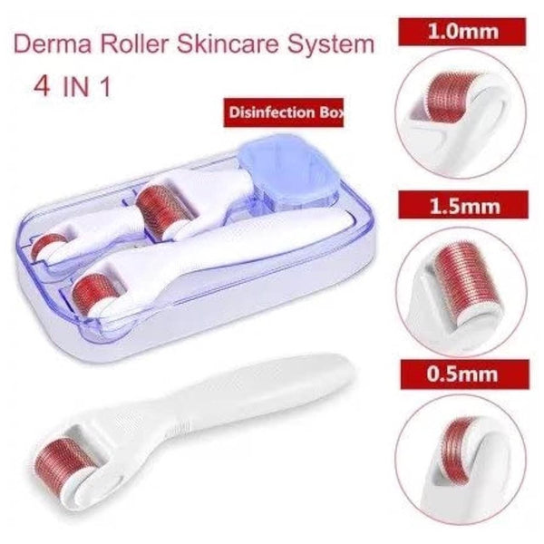 Globalstar 4 in 1 Derma Roller Interchangebale Heads Micro Needle For Face And Body 840