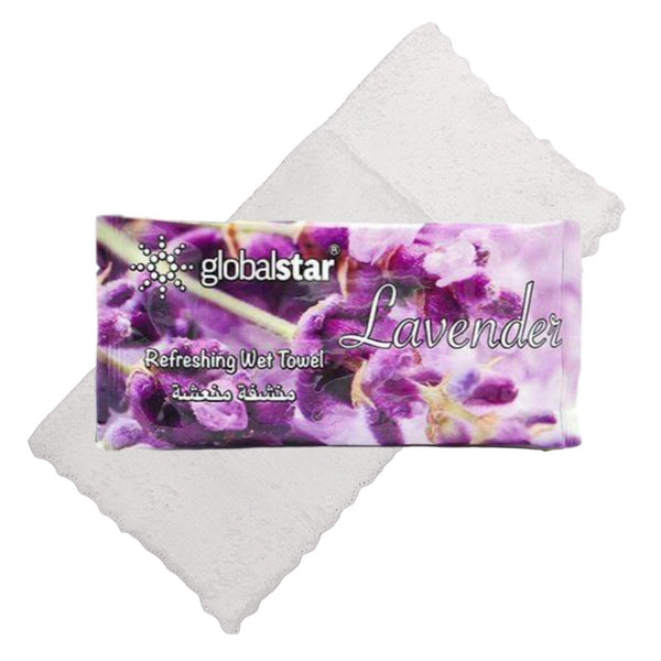 Globalstar Refreshing Wet Towel Lavender 50pcs - RT02 - Awarid UAE