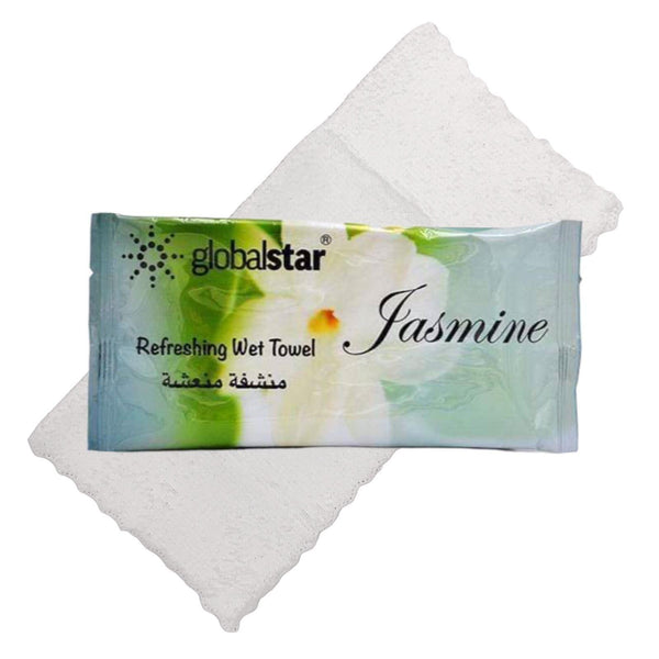 Globalstar Refreshing Wet Towel Jasmine 50pcs - RT03 - Awarid UAE