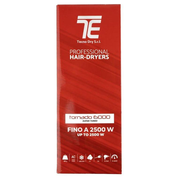 Tecno Elettra Tornado 6000 Super Turbo Professional Hair Dryer Silver 2500W - Awarid UAE