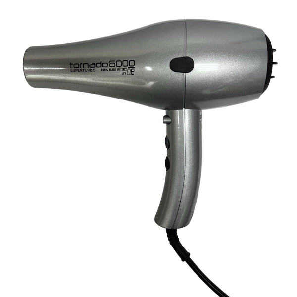 Tecno Elettra Tornado 6000 Super Turbo Professional Hair Dryer Silver 2500W - Awarid UAE