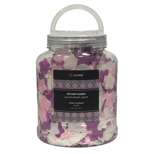 Globalstar Spa Soap Flowers For Hands, Feet And Body Lavender Scent 220g - Awarid UAE