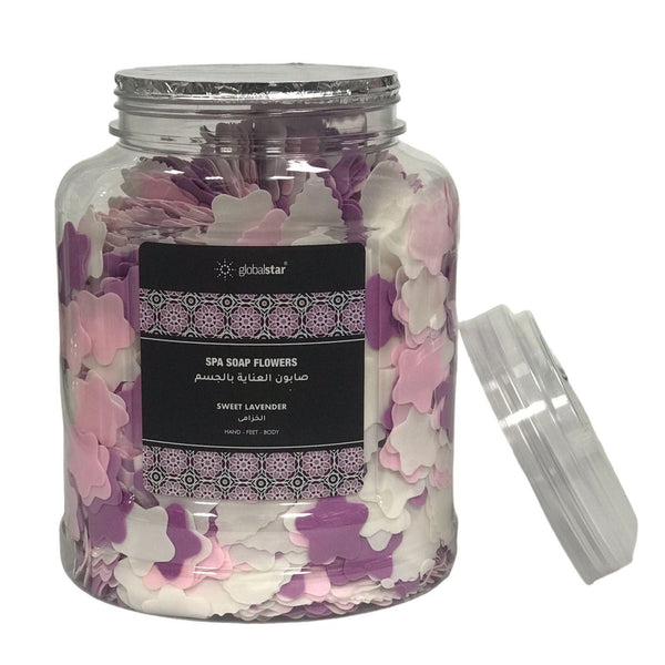 Globalstar Spa Soap Flowers For Hands, Feet And Body Lavender Scent 220g - Awarid UAE