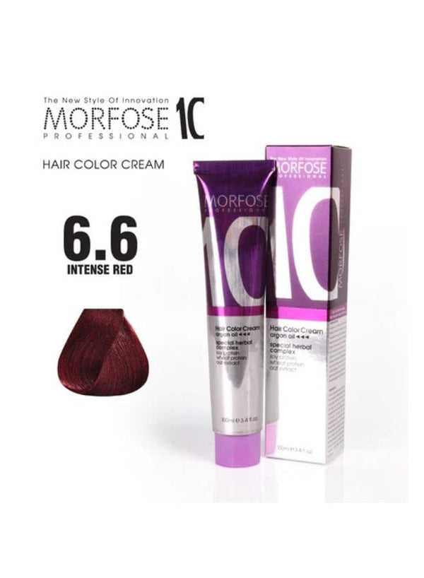 Morfose 10 Hair Color Cream in 6.6 Intense Red (100ml) -Express Your Fiery Spirit