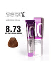 Morfose 10 Hair Color Cream with Argan Oil - Warm Cappuccino Brown (8.73), 100ml