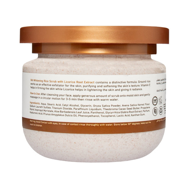 Vai Naturals Whitening Rice Scrub â€“ Licorice Root & Vitamin E, Deep Exfoliation & Skin Brightening (280ml)