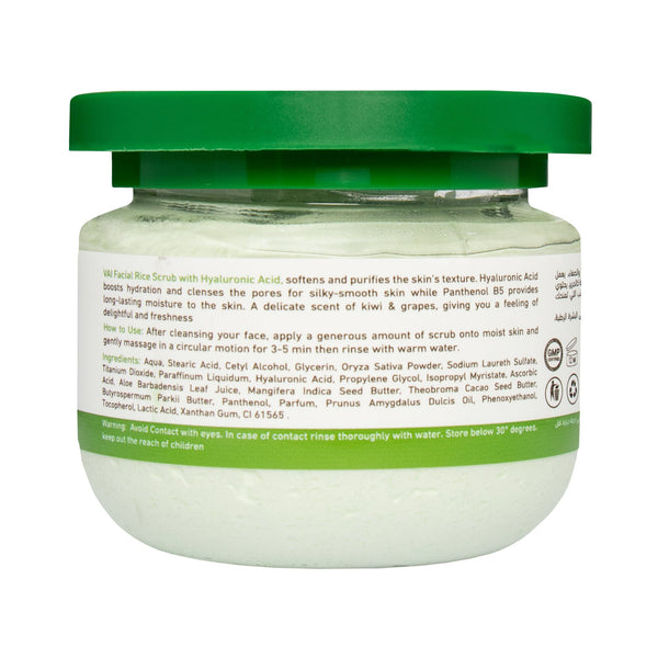 VAI Naturals Rice Scrub Kiwi and Grapes with Panthenol B5 â€“ Exfoliating & Moisturizing Facial Scrub, 280ml