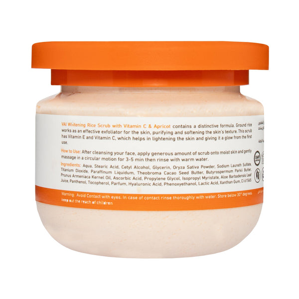 Vai Naturals Rice Scrub with Vitamin C & Apricot â€“ Exfoliating & Brightening Face Scrub with Vitamin E for Glowing Skin