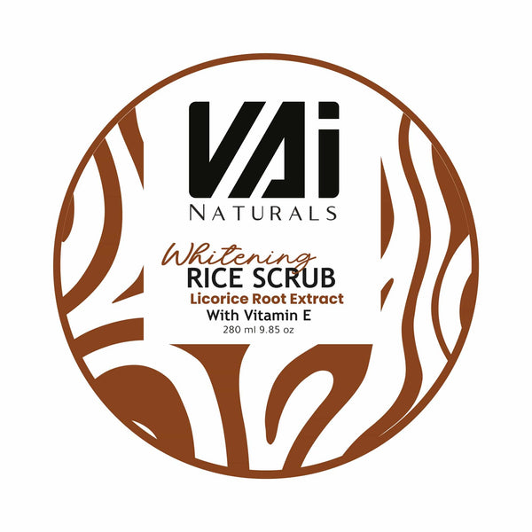 Vai Naturals Whitening Rice Scrub â€“ Licorice Root & Vitamin E, Deep Exfoliation & Skin Brightening (280ml)