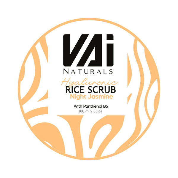 Vai Naturals Rice Scrub Night Jasmine with Panthenol B5 & Hyaluronic Acid â€“ Deep Hydration & Exfoliation (280ml)