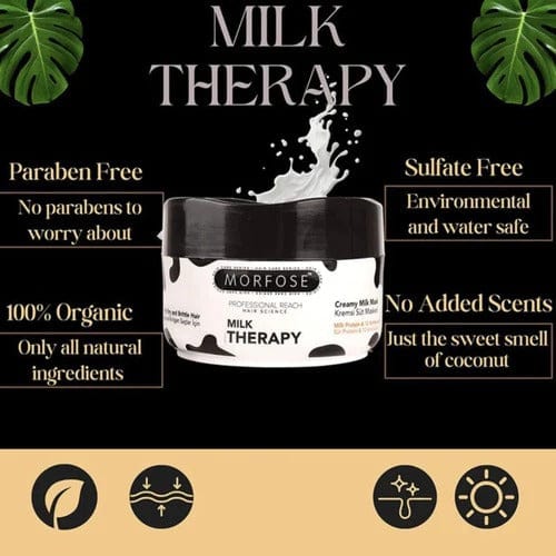 Morfose Milk Therapy Creamy Milky Mask - Deeply Nourishing Protein-Rich Hair Repair (250ml)