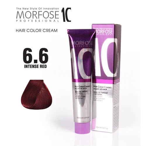 Morfose 10 Hair Color Cream in 6.6 Intense Red (100ml) -Express Your Fiery Spirit