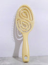 Globalstar Light Yellow Curved Bone Comb - Luxury Scalp Massage and Styling Essential