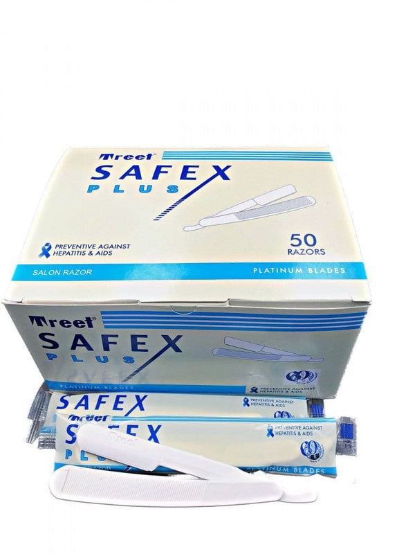 Safex Disposable Salon Razor - 50-Pack Professional Shaving Blades for Men, Ideal for Home and Barber Use