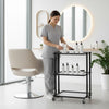 Globalstar 3-Tier Salon Trolley – Sturdy Black Metal Frame with Adjustable Shelves for Versatile Salon Storage