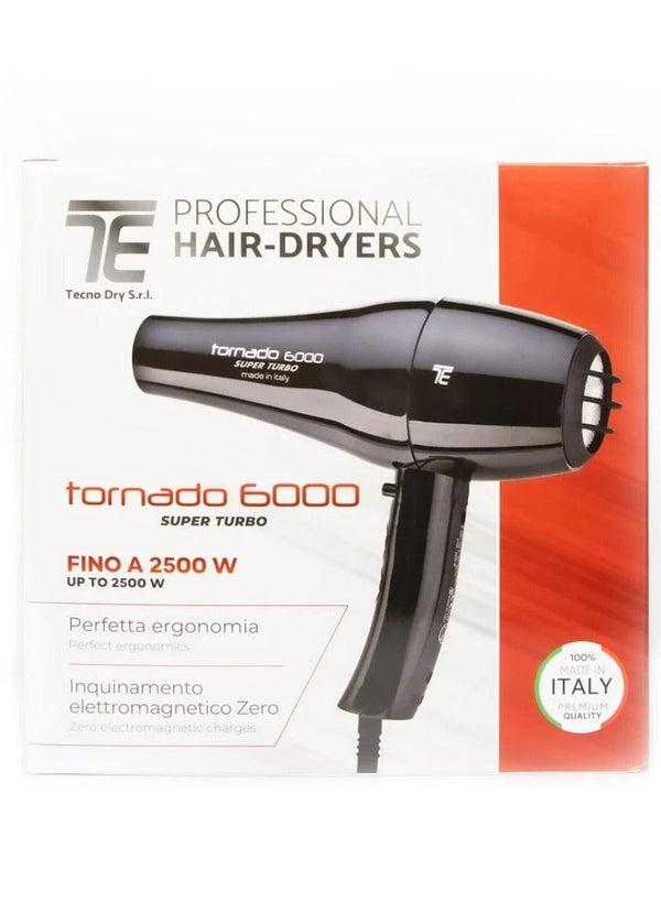 Tecno Elettra Tornado 6000 Super Turbo Professional Hair Dryer Black 2500W