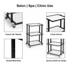 Globalstar 3-Tier Salon Trolley – Sturdy Black Metal Frame with Adjustable Shelves for Versatile Salon Storage
