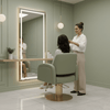 Globalstar Green Stainless Steel Base Styling Chair - Ergonomic Salon Chair with 360° Swivel