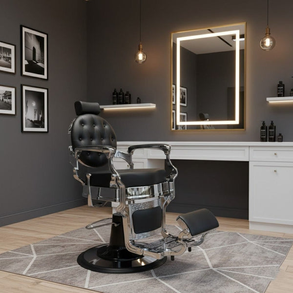Globalstar Professional Barber Chair Black – Heavy-Duty Hydraulic 200kg Capacity