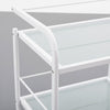Globalstar Professional 3-Tier Glass Trolley– White Frame with Frosted Glass Shelves for Salon and Home Use