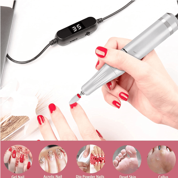 Globalstar Professional Brushless Nail Drill Machine - Silent 35000RPM Manicure Tool with LCD Screen & 12-Hour Battery Life