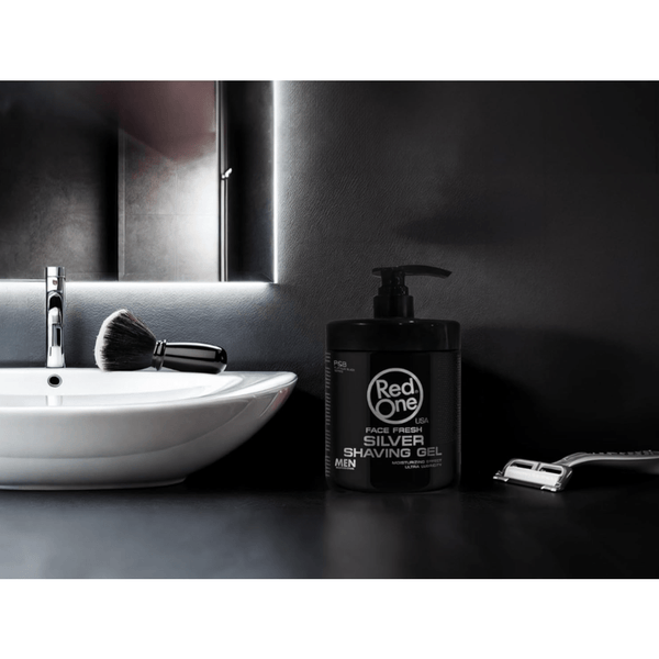 RedOne Face Fresh Shaving Gel Silver 1000ml - Moisturizing & Ultra-Lubricant Formula