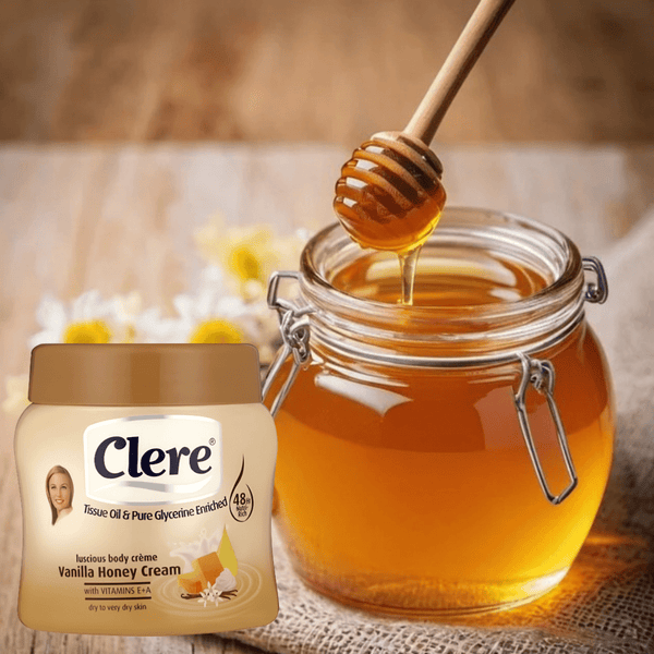 كريم الجسم كلير برائحة الفانيليا والعسل - ترطيب يدوم 48 ساعة بتركيبة غنية بالعناصر الغذائية ورائحة رائعة