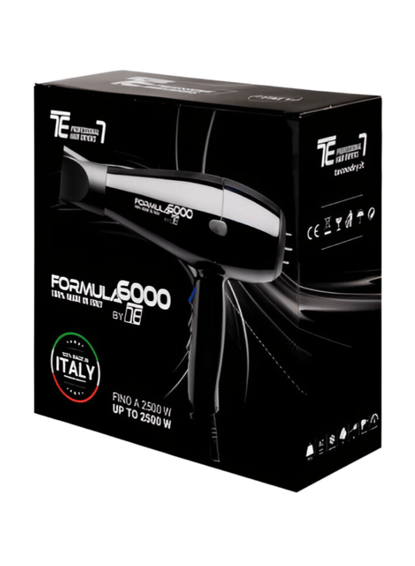Tecno Dry Formula 6000 Professional 2500W Hair Dryer in Orange – Rapid Drying & Precise Styling for Salon-Quality Results