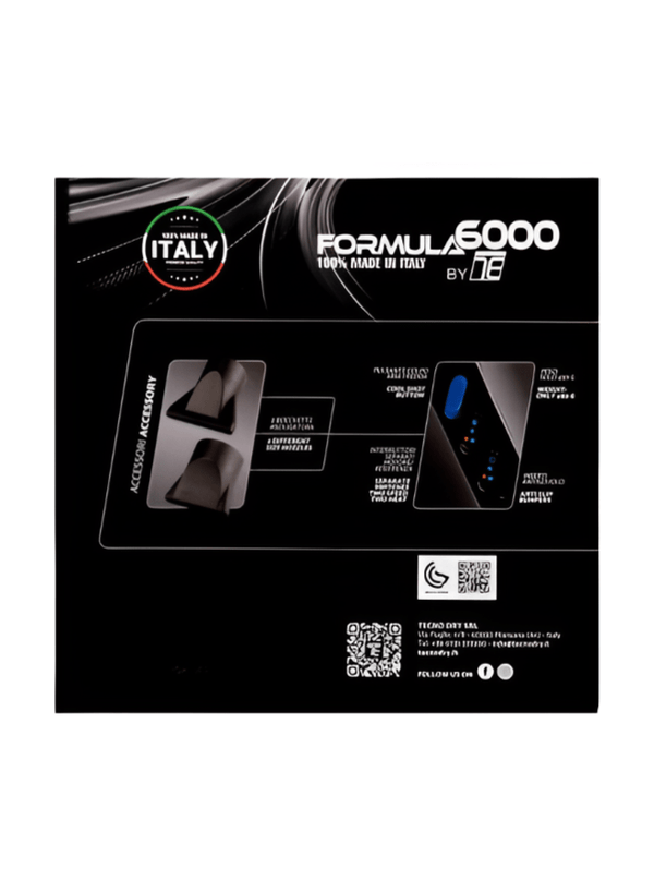 Tecno Dry Formula 6000 Hair Dryer – 2500W Grey Professional Hair Dryer for Salon-Quality Styling