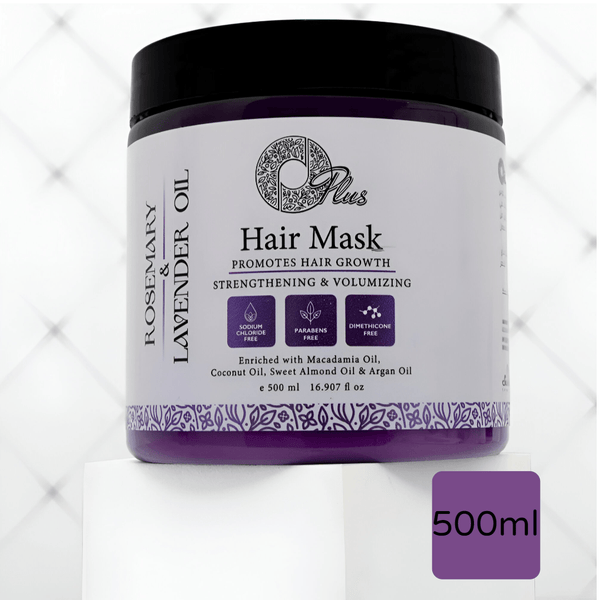 OPlus Haircare Set - Lavender Oil Conditioner 500ml, Rosemary Shampoo with Lavender Oil 500ml, Rosemary Hair Serum 120ml, Hair Mask 500ml - 4 Piece Set