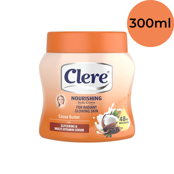 Clere Cocoa Butter Body Cream with NutriMoist - Luxurious Hydration and Skin Care for Up to 48 Hours