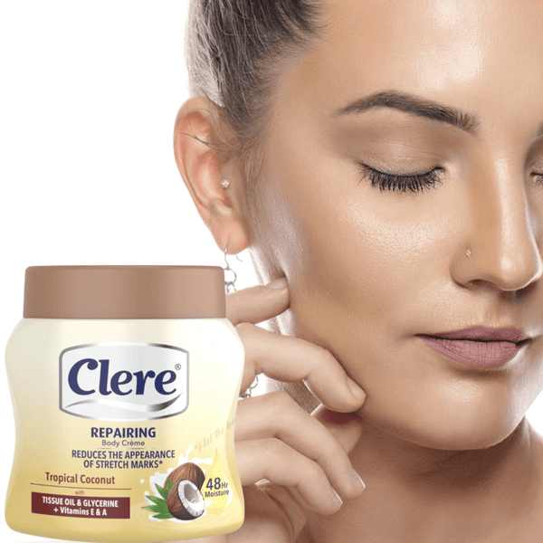 Clere Tropical Coconut Body Cream with NutriMoist - Deep Hydration and Enriched with Vitamins E & A for Radiant Skin