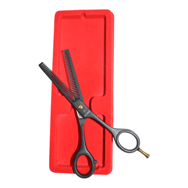 Globalstar 6.0" Black Double Thinning Scissors - Precision Hair Texturizing Tool