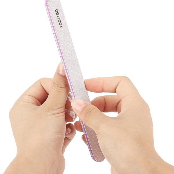 Globalstar Professional Straight Nail Files – Reusable 100/180 Grit Emery Boards (Pack of 25)