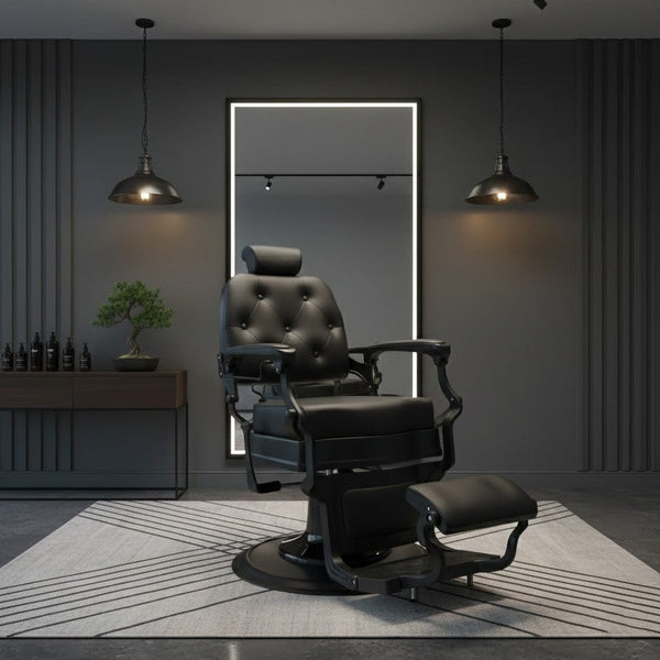 Globalstar Professional Barber Chair Black – Heavy-Duty Hydraulic Chair 200kg Capacity