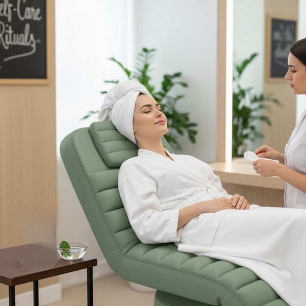 سرير تجميل كهربائي احترافي من جلوبال ستار - سرير وكرسي سبا قابل للتحويل مع ارتفاع قابل للتعديل 