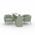 Globalstar Green Manicure Table Set – Single Seat with Two Chairs, Sintered Stone Top, USB Charger and Storage