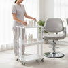 Globalstar 3-Tier Salon Trolley – White Metal Frame with Fixed Shelves for Efficient Salon and Spa Organization